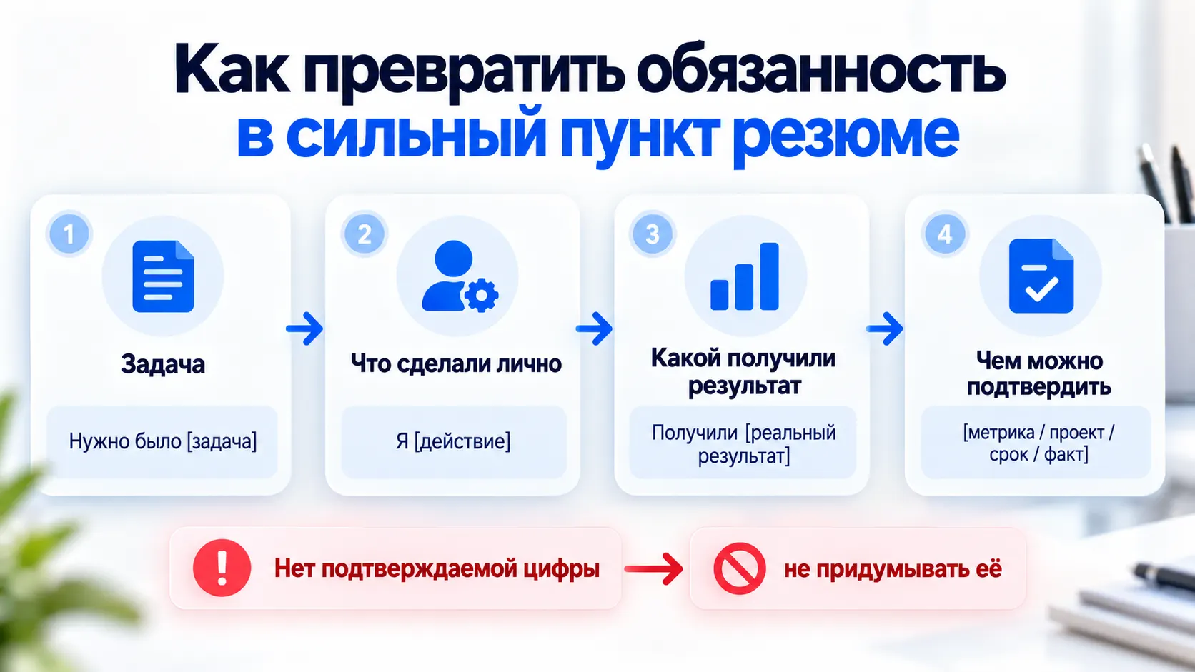 схема описания достижения в резюме задача действие результат подтверждение